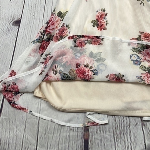 UEC Xhileration floral fit n flare dress XS cream & pink - Picture 3 of 7